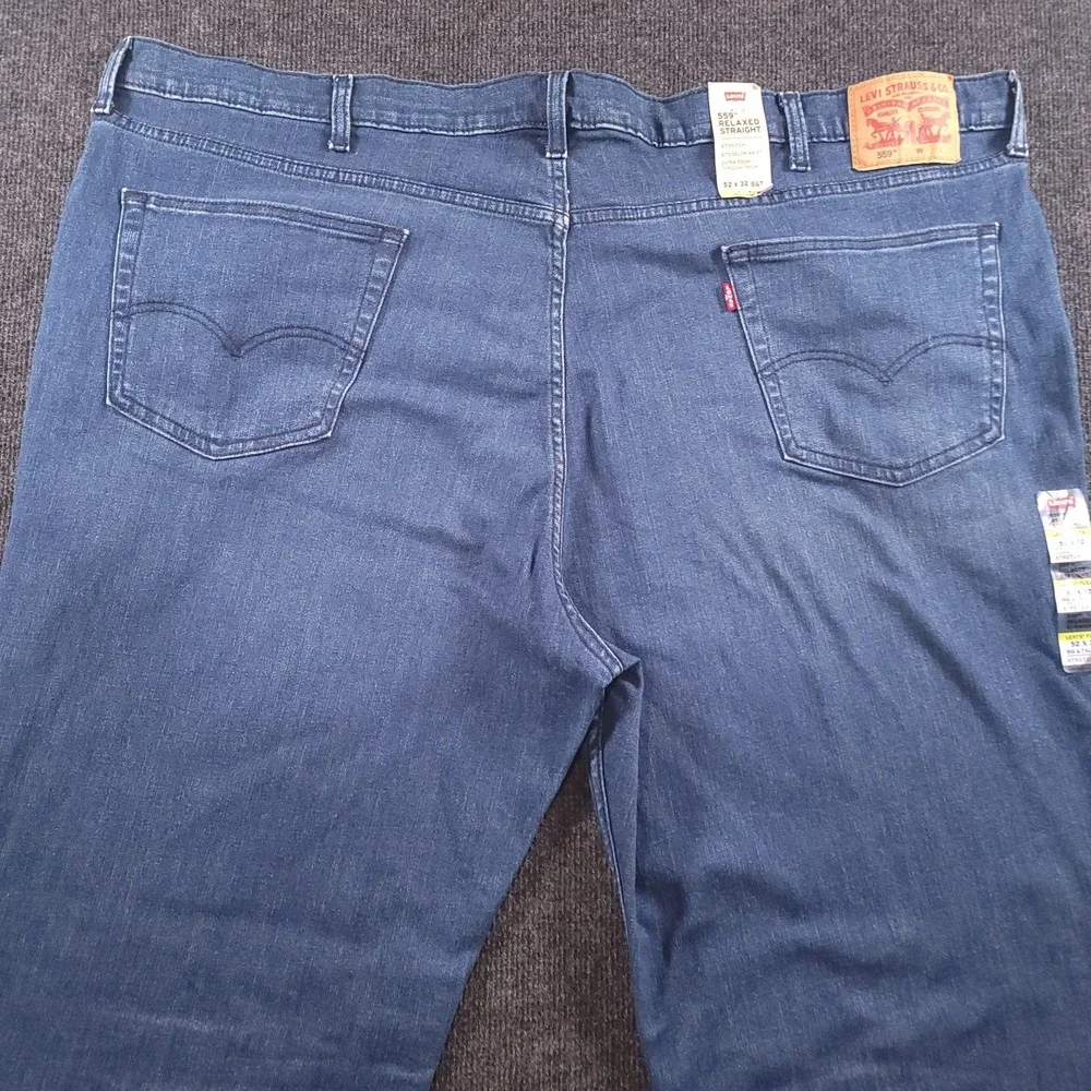 Levi's Men 559 Relaxed Straight Jeans 52x32 Blue Stretch Big Tall‎ NWT